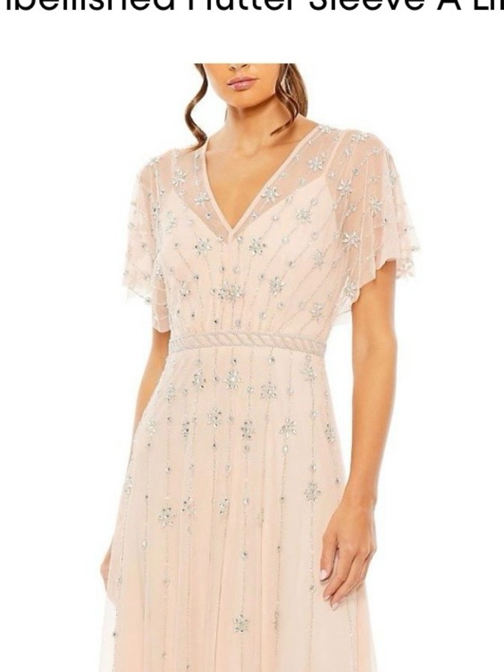 Mac Duggal V Neck Sequin Gown Pink size 2 NWT